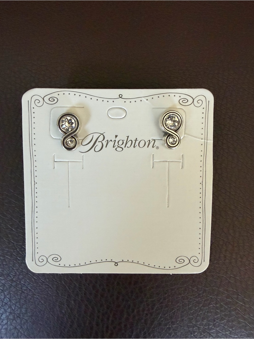 Brighton Silver Crystal Infinity Stud Earrings